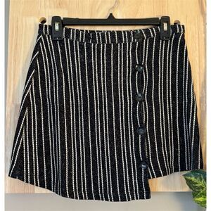Urban Outfitters Women's Asymmetric Striped Mini Skirt Black Size M